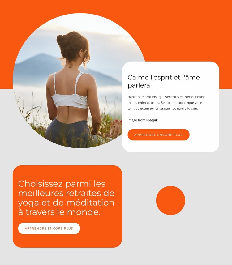 Retraite de yoga et de méditation Modèle Joomla