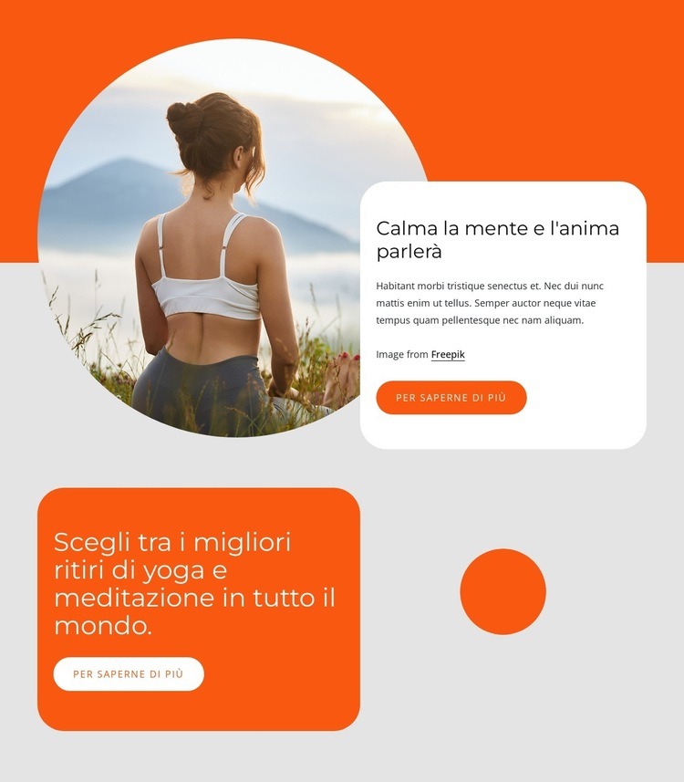 Ritiro di yoga e meditazione Costruttore di siti web HTML