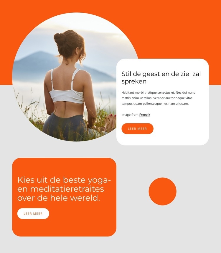 Yoga en meditatie retraite Website Builder-sjablonen