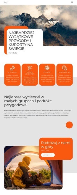 Wyjątkowe Przygody I Kurorty Szablony HTML5 Responsywne Za Darmo