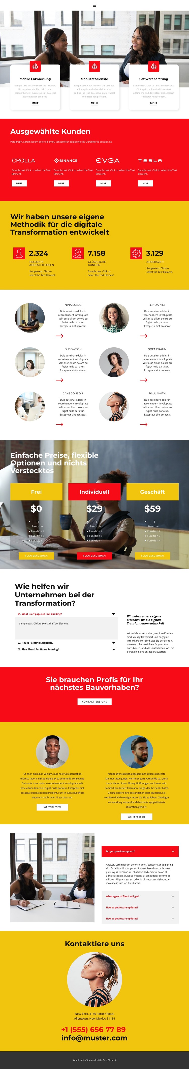 Eines der erfolgreichen Projekte CSS-Vorlage