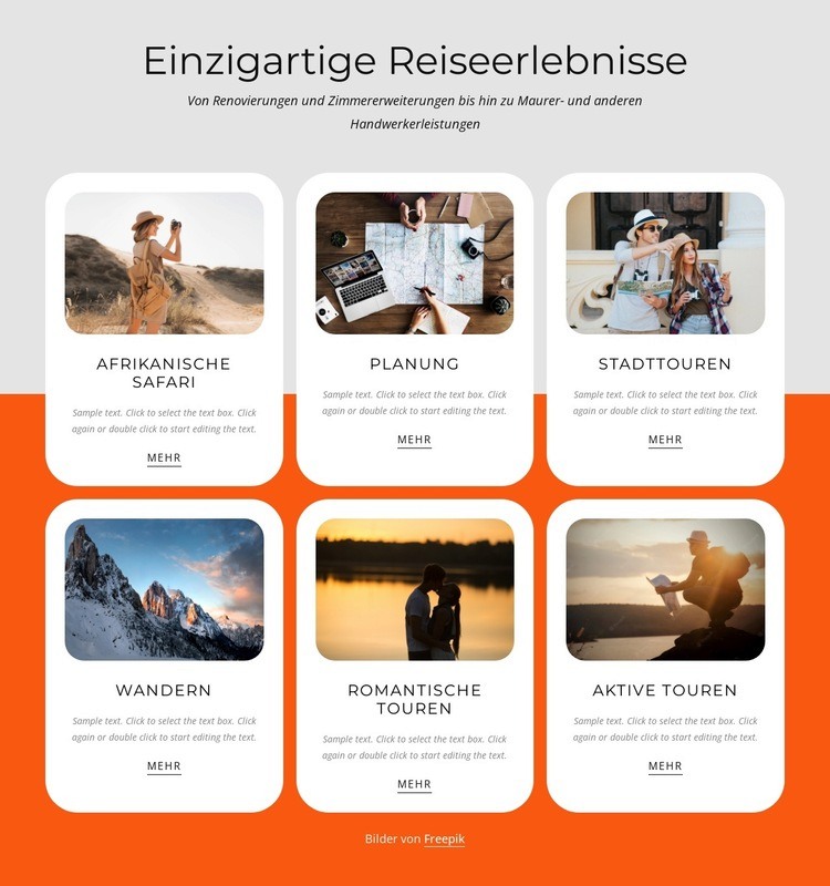 Pauschalreisen HTML5-Vorlage