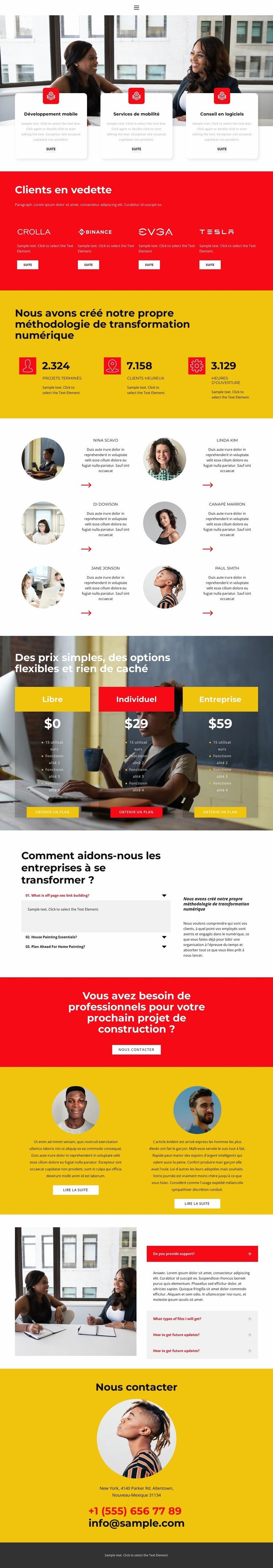 Un des projets réussis Conception de site Web