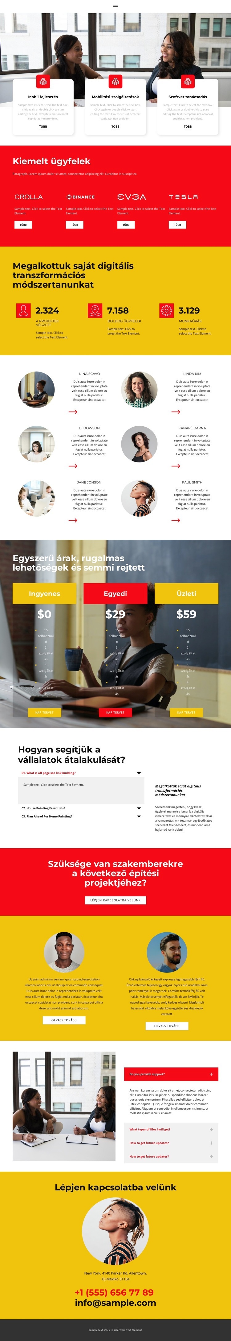 Az egyik sikeres projekt HTML Sablon