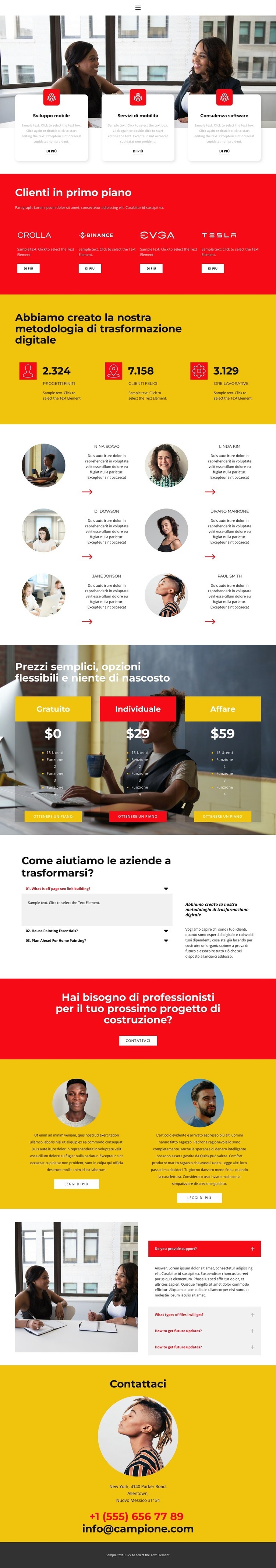 Uno dei progetti di successo Costruttore di siti web HTML