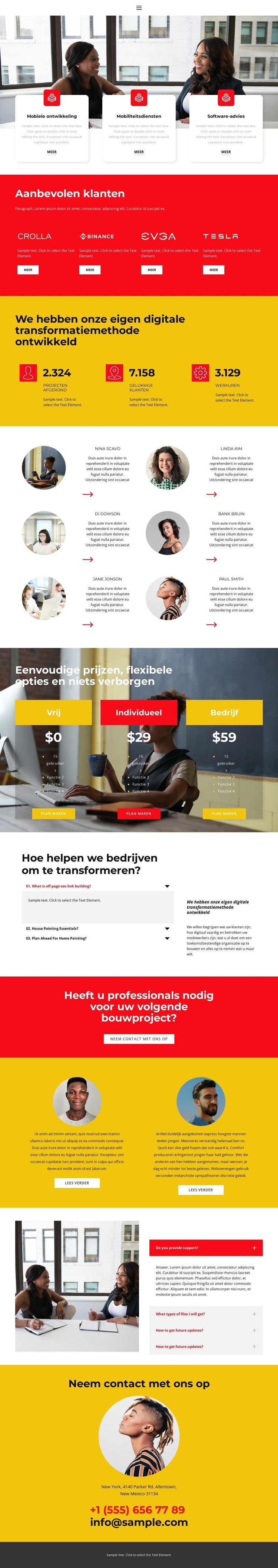 Een van de succesvolle projecten CSS-sjabloon