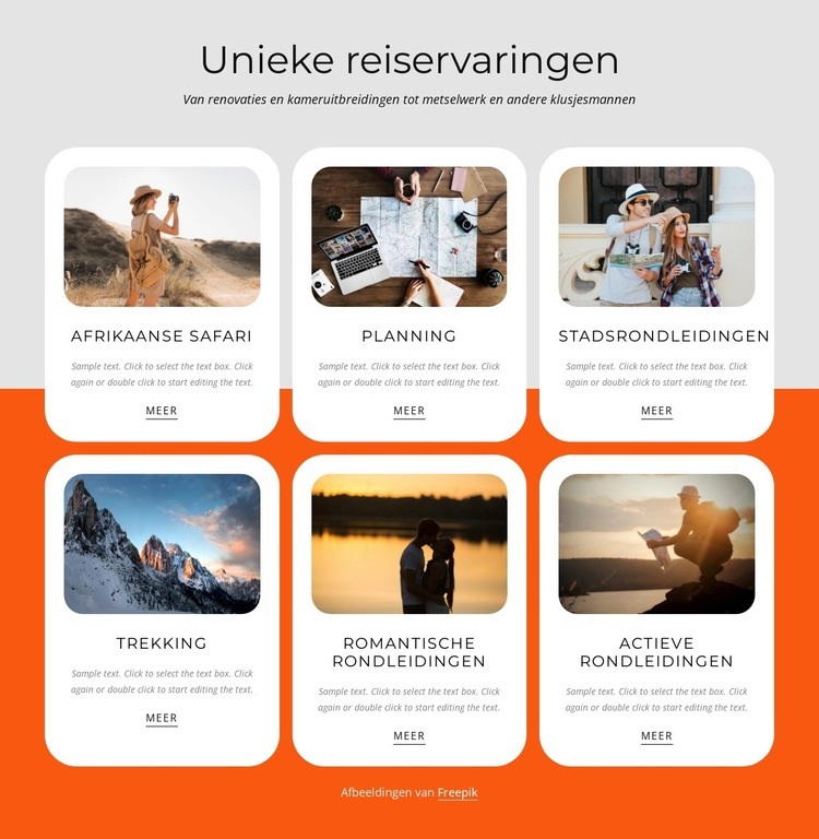 Vakantiepakketten Website ontwerp