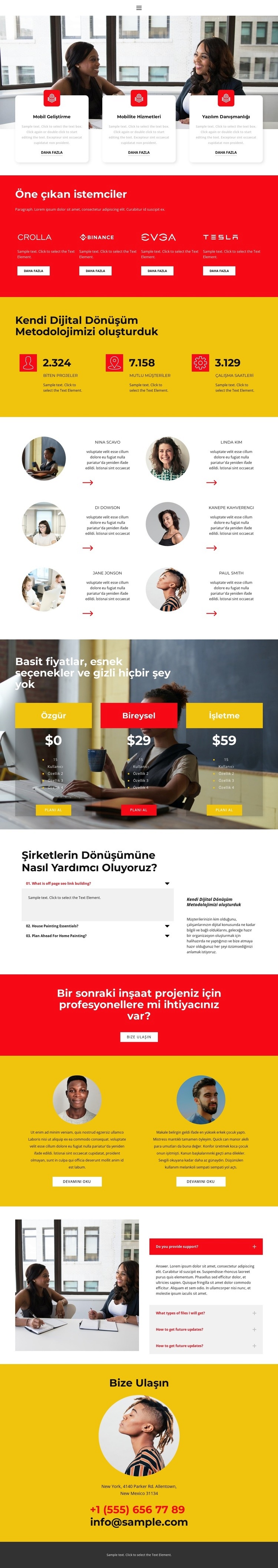 Başarılı projelerden biri Html Web Sitesi Oluşturucu