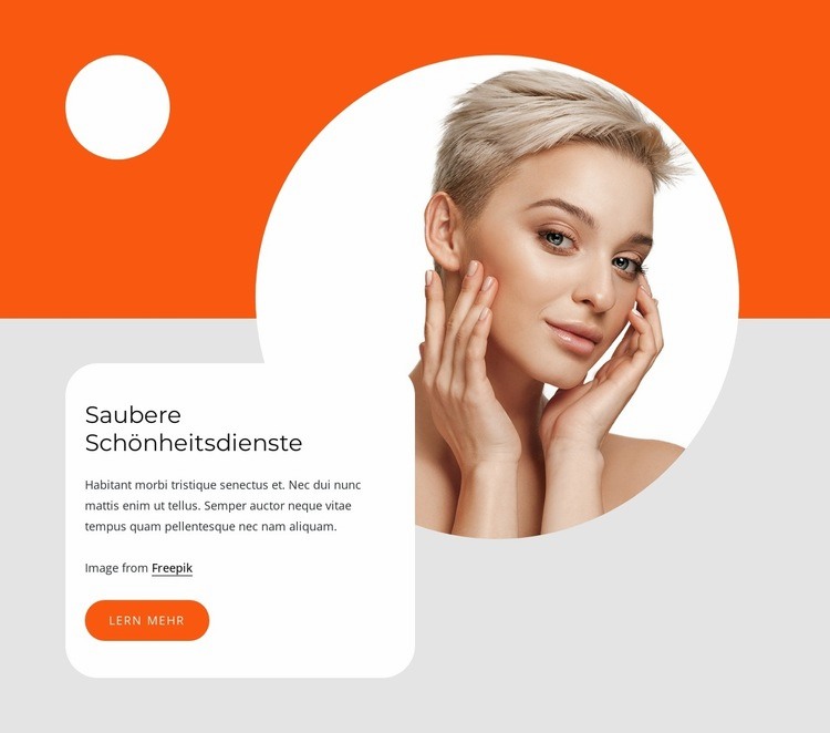 Saubere Schönheitsdienste Website-Modell