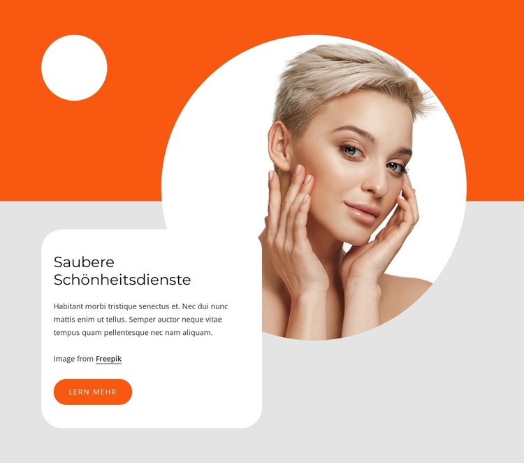 Saubere Schönheitsdienste Website-Vorlage