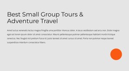 HTML5 Responsive For Small Group Tours And Adventure Travel