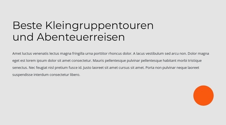 Kleingruppenreisen und Abenteuerreisen HTML Website Builder