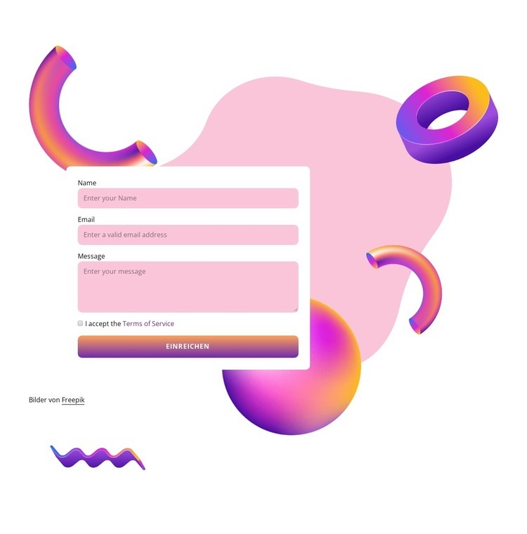 Kontaktformular mit animierten Elementen HTML Website Builder