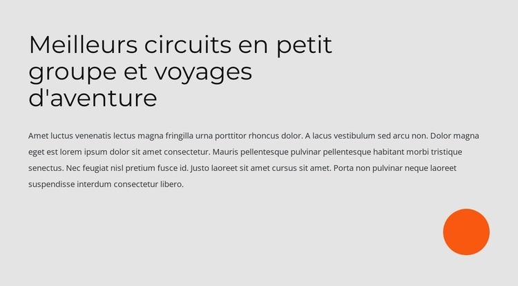 Visites en petits groupes et voyages d'aventure Conception de site Web