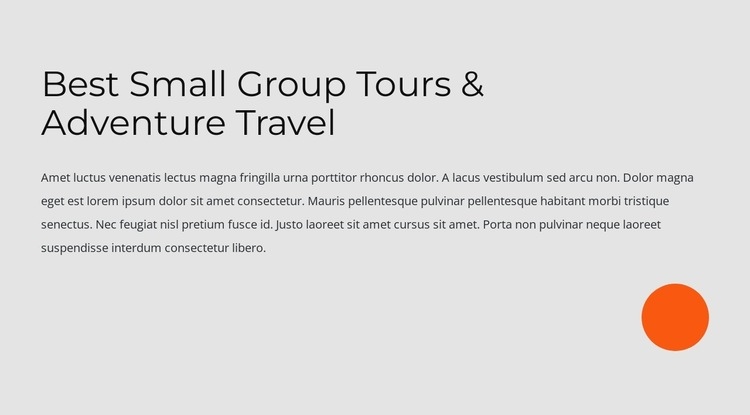 Small group tours and adventure travel Homepage Design