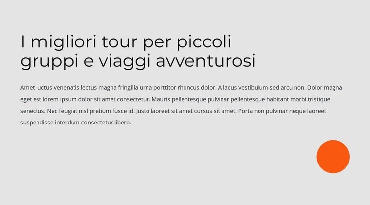 Tour per piccoli gruppi e viaggi avventurosi Costruttore di siti web HTML