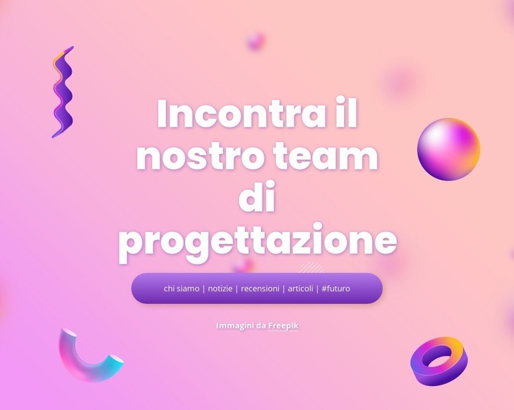 Introduzione con elementi animati Mockup del sito web