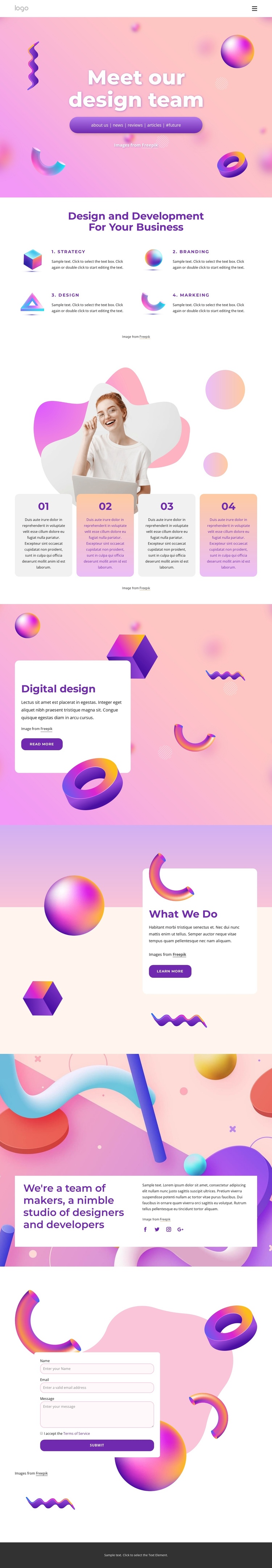 Web design and development company One Page Template