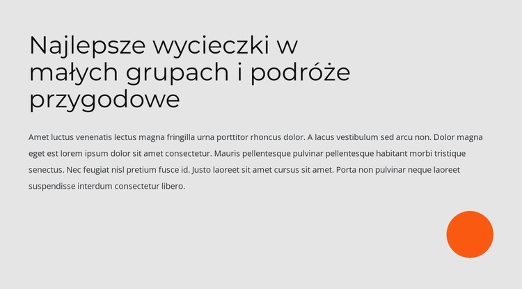 Wycieczki w małych grupach i podróże przygodowe Kreator witryn internetowych HTML