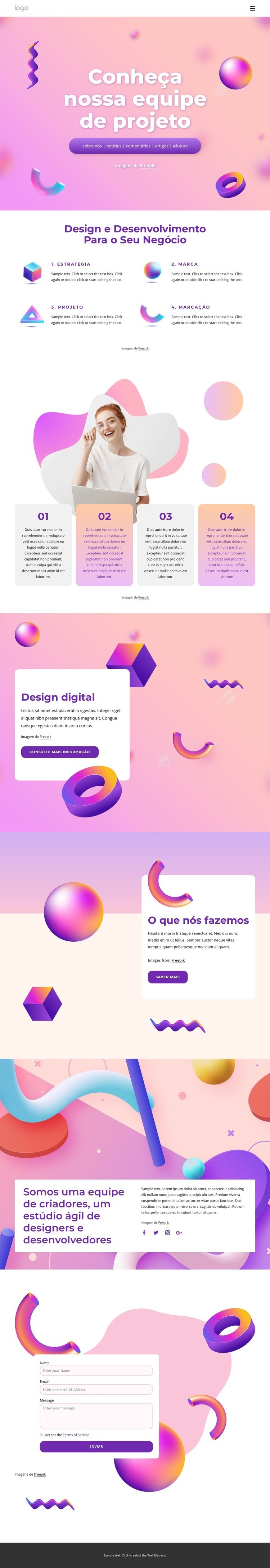 Empresa de web design e desenvolvimento Maquete do site