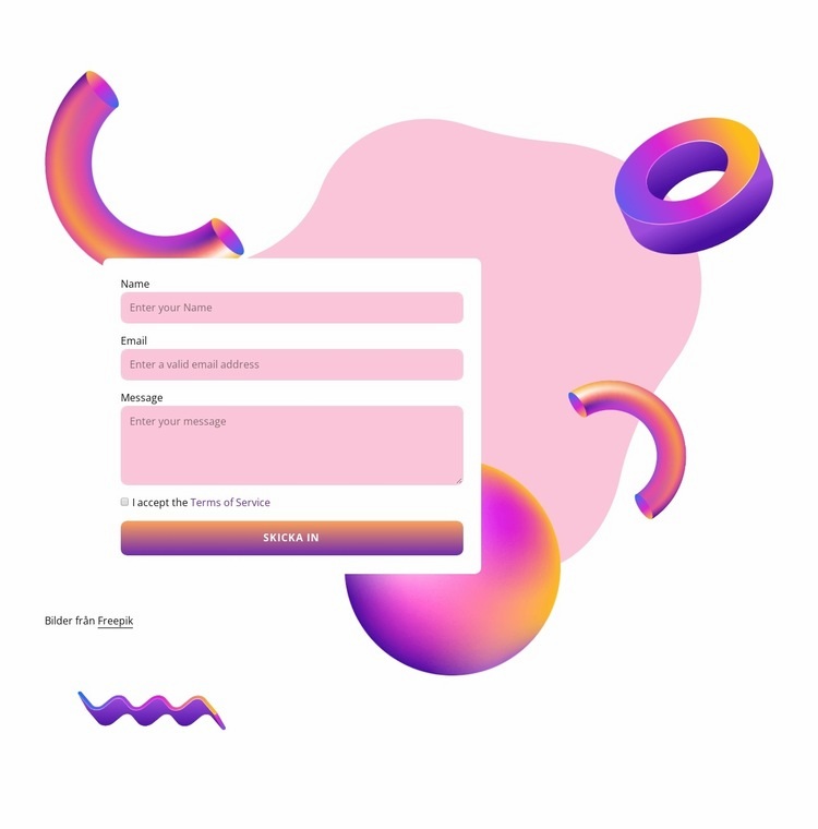 Kontaktformulär med animerade element CSS -mall