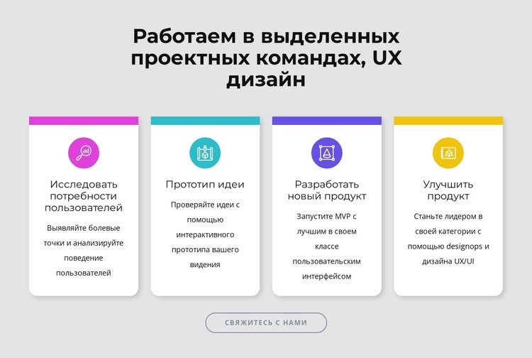 Мы специализируемся на проектировании Одностраничный шаблон