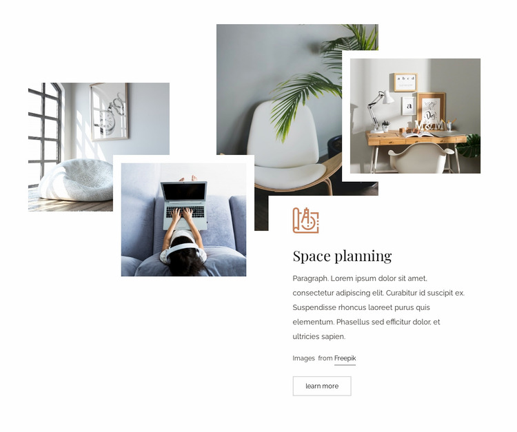 Functional space planning Website Mockup