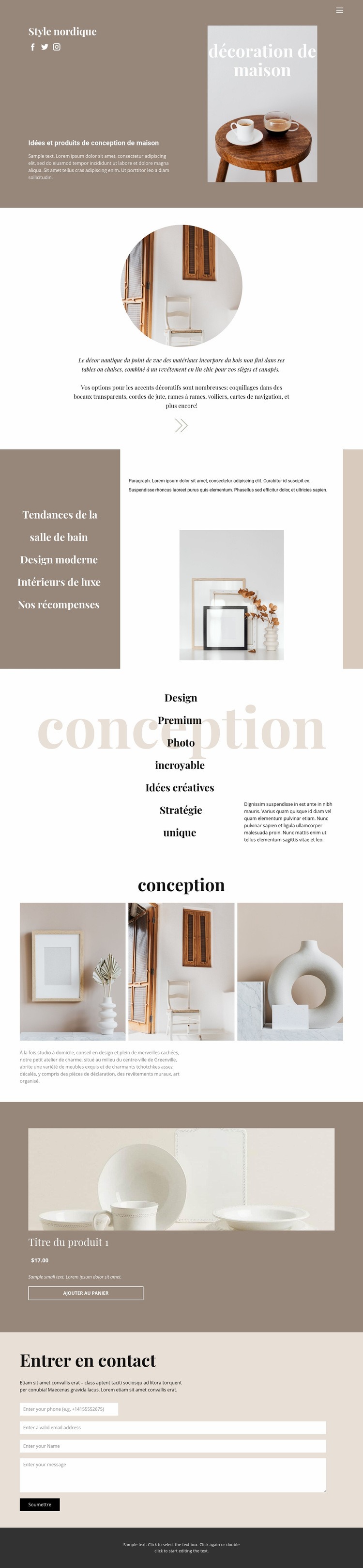 Style cosy à la maison Conception de site Web
