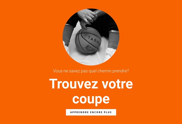 Équipe de basketball Maquette de site Web