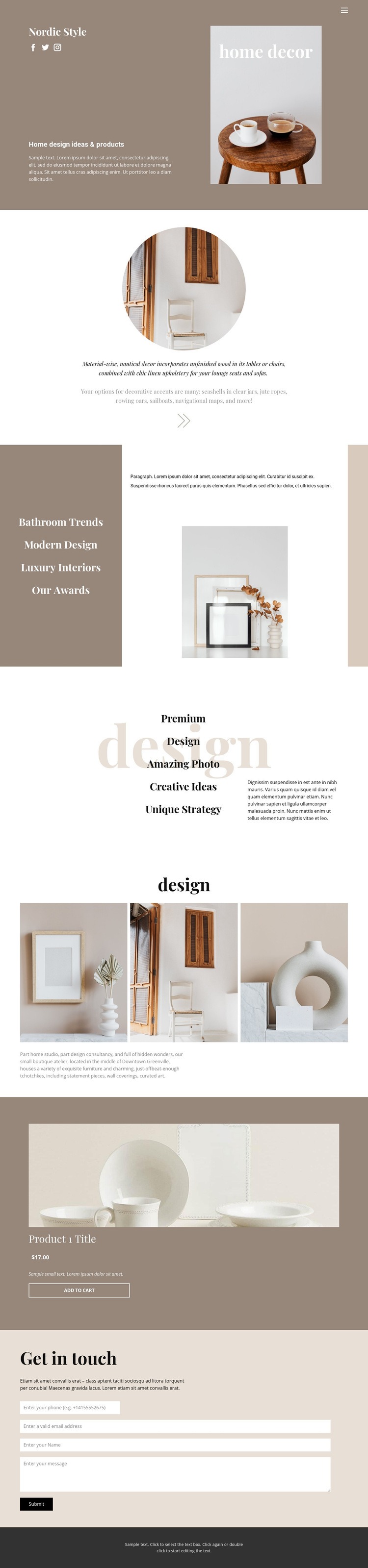 Cozy style at home Homepage Design