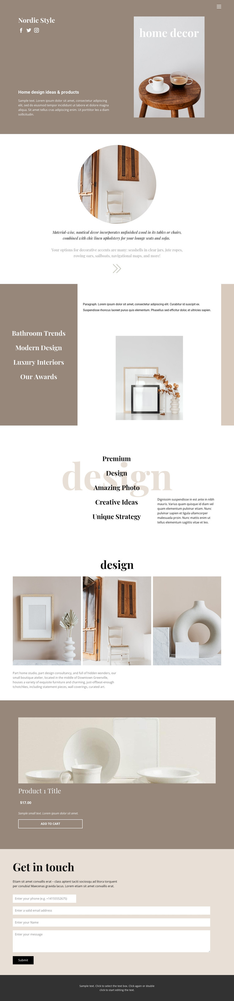 Cozy style at home Web Design