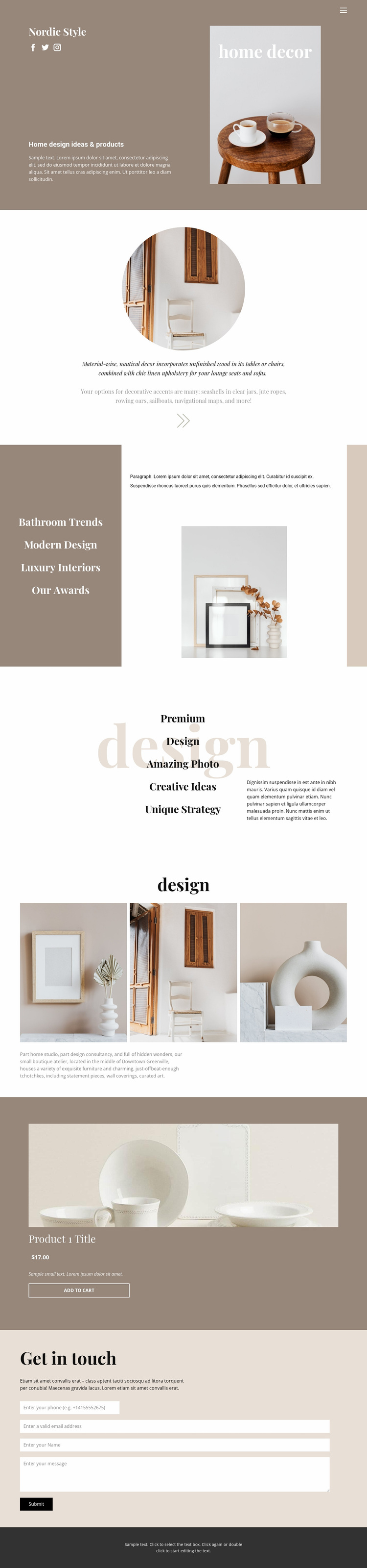 Cozy style at home Website Design