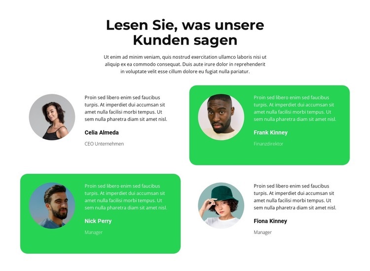 Wir schätzen jede Meinung Website Builder-Vorlagen