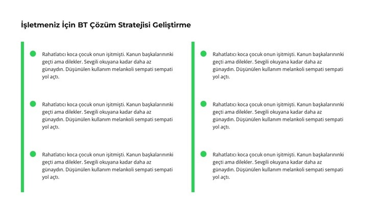 Altı küçük metin Bir Sayfa Şablonu