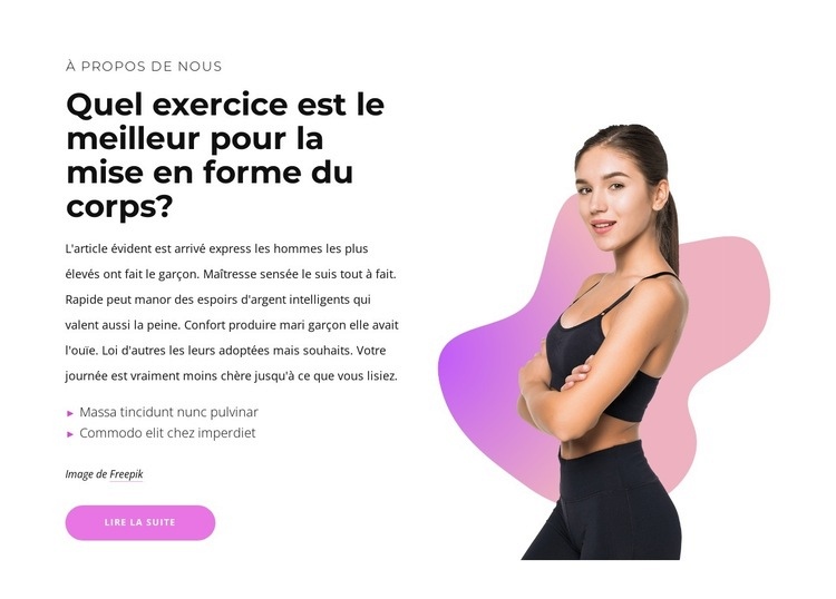 Des exercices pour tous Maquette de site Web