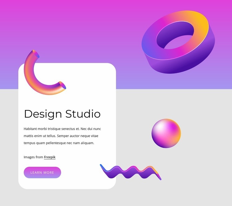 Animated shapes Homepage Design