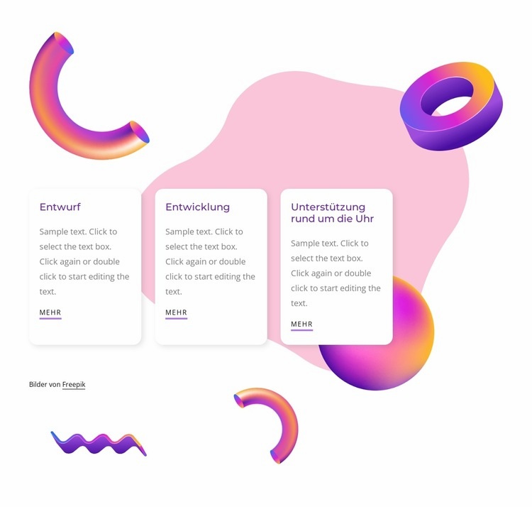 Individuelles Grafikdesign Landing Page