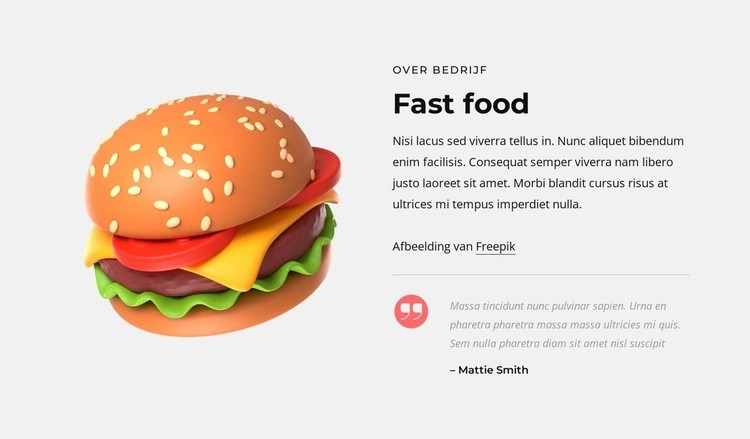 Cheeseburger Website mockup