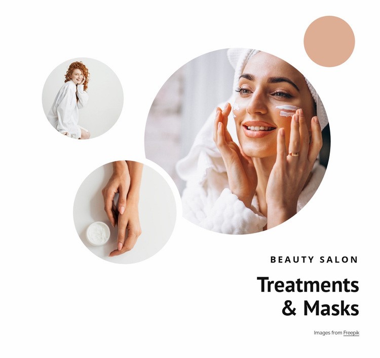 Treatments and masks Homepage Design