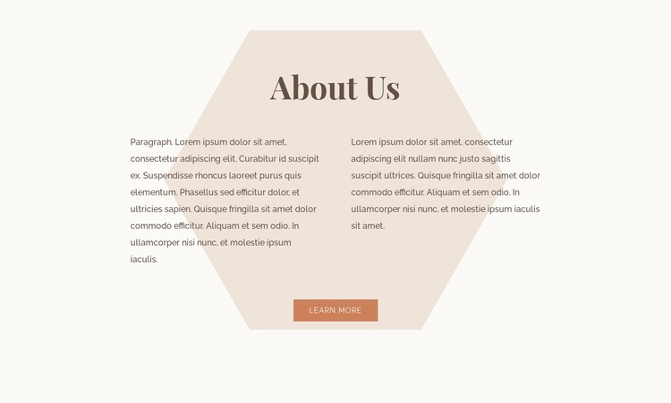 Text with hexagon Homepage Design