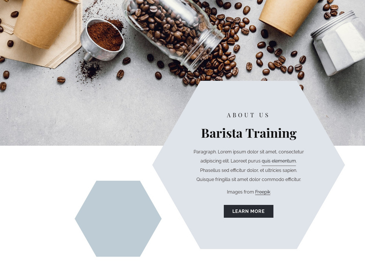 Barista training One Page Template