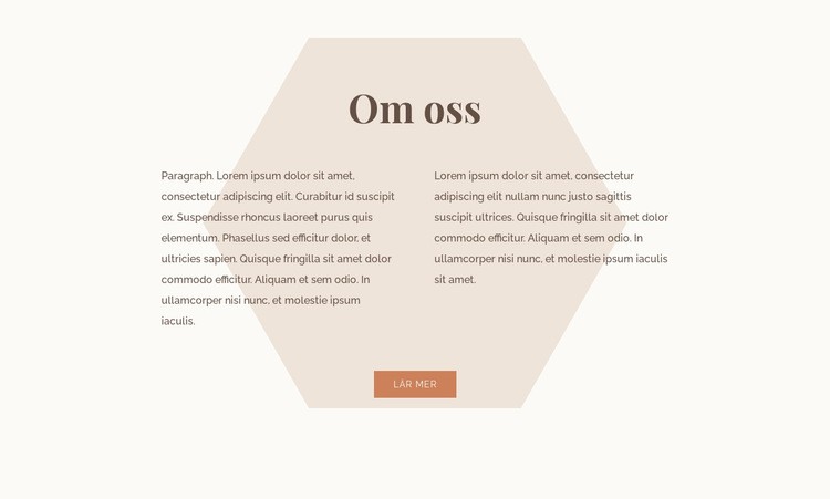 Text med sexkant CSS -mall
