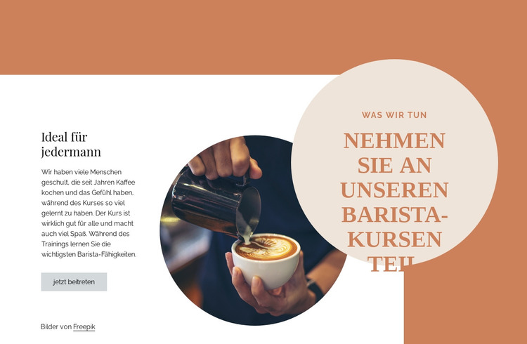 Barista Klassen HTML-Vorlage