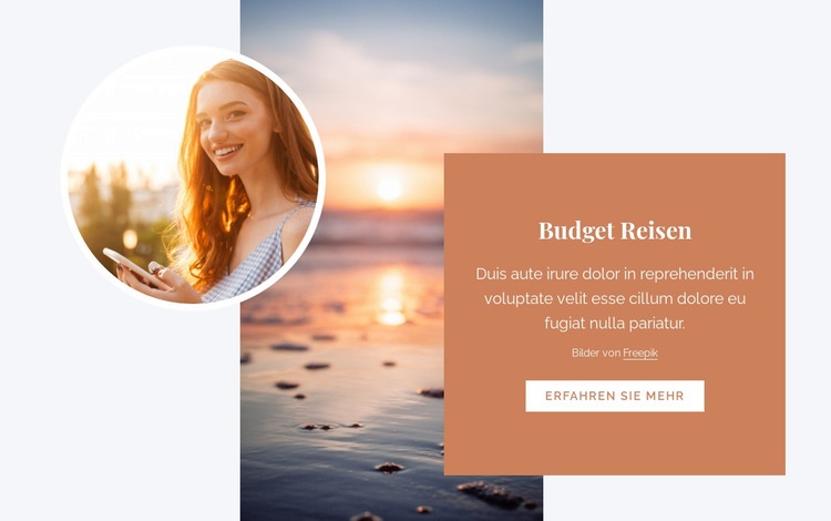 Budget Reisen Website-Modell