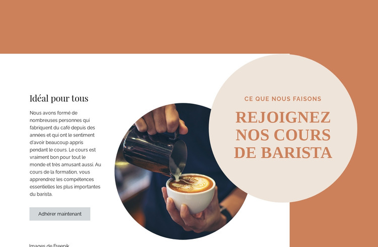 Cours de barista Modèle HTML