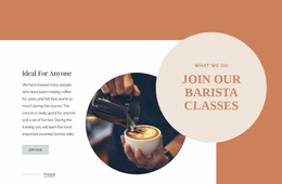 Barista Classes - HTML Website Builder