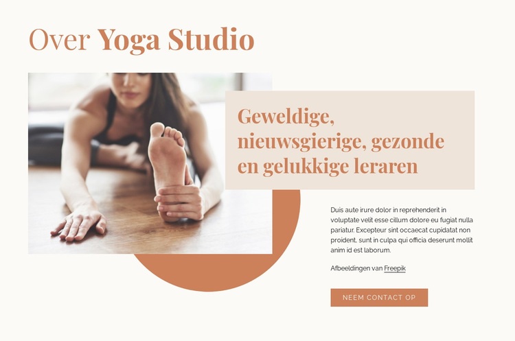 Geweldige yogaleraren Website mockup