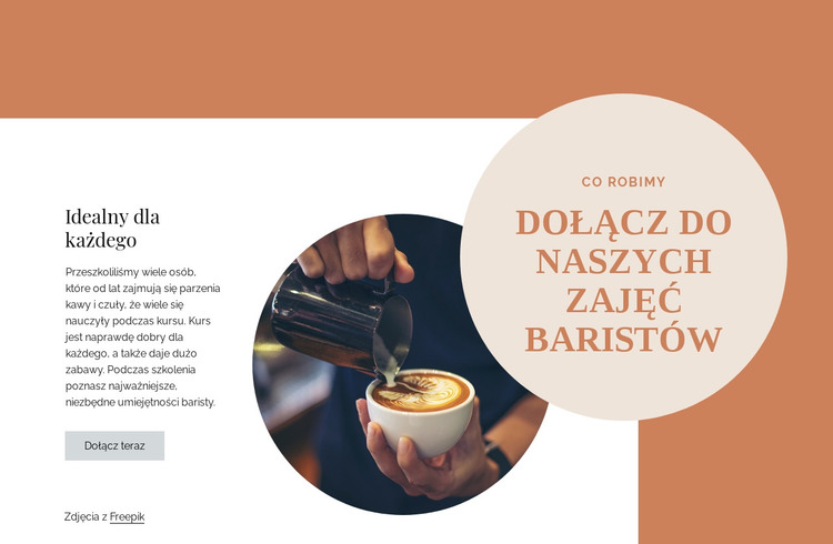 Zajęcia baristy Szablon HTML