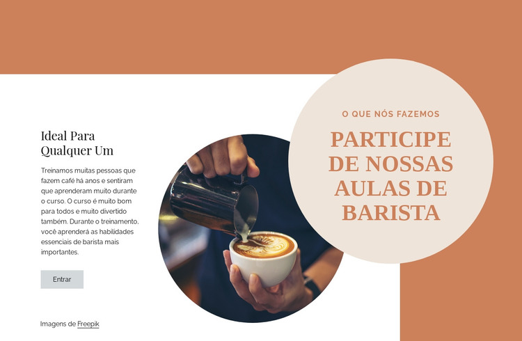 Aulas de barista Modelo HTML