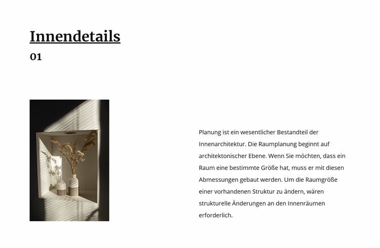 Details des perfekten Interieurs Website-Modell